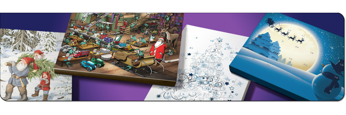 Adventskalender mit Einlagen für Pralinen etc.