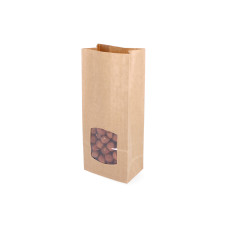 Spritzbeutel braun mit PE-Barriere und Sichtfenster 80x50x190 mm, 50er-Packung
