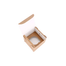 Cupcake-Box für 2 Cupcakes mit individuell gestaltetem Einsatz, 200x100x90 mm, Braun (10er-Pack)