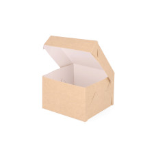 Klassische Tortenbox 150x150x100 mm, Naturbraun (100er-Packung)