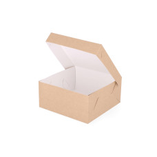Klassische Tortenbox 210x210x105 mm, Naturbraun (100er-Packung)