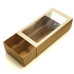 Macaron-Box mit Fenster 200x100x50 mm Naturbraun (100er Pack)