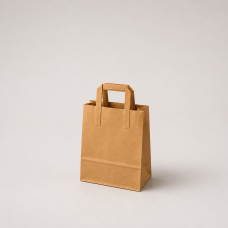Papiertüte mit flachen Henkeln aus Kraftpapier, 180x80x220 mm, braun (500er-Packung)