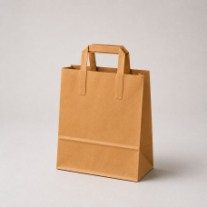 Papiertüte mit flachen Henkeln aus Kraftpapier, 260x120x350 mm, braun (250er-Packung)