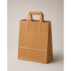 Papiertüte mit flachen Henkeln aus Kraftpapier, 320x120x410 mm, braun (250er-Packung)