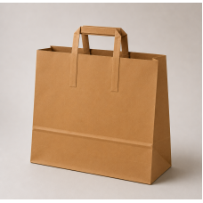 Papiertüte mit flachen Henkeln aus Kraftpapier, 450x170x480 mm, braun (150er-Packung)