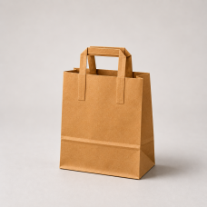 Papiertüte mit flachen Henkeln aus Kraftpapier, 220x100x280 mm, braun (250er-Packung)