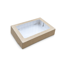 Quick Cake Box 260x190x60 mm  Fenster– natürliches Braun (15er-Packung)