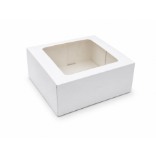 Quick Cake Box 207x192x90 mm  Fenster– Weiß  (15er-Packung)