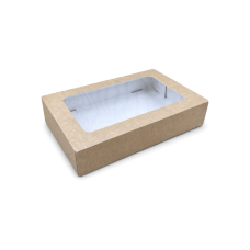 Quick Cake Box 190x130x50 mm  Fenster– natürliches Braun (15er-Packung)