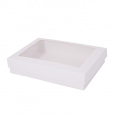Sober-serie Box und Sichtfensterdeckel 159x112x32 mm weiß (100er Pack)