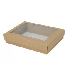 Sober-serie Box und Sichtfensterdeckel 159x112x25 mm naturbraun (100er Pack)