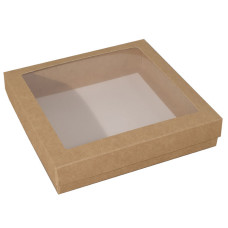 Sober-serie Box und Sichtfensterdeckel 125x125x32 mm naturbraun (100er Pack)