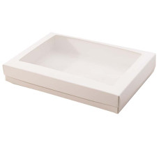 Sober-serie Box und Sichtfensterdeckel 220x160x32 mm weiß (100er Pack)
