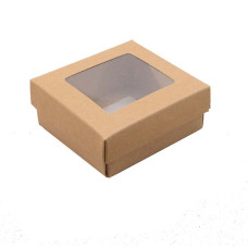 Sober-serie Box und Sichtfensterdeckel 78x82x32 mm naturbraun (100er Pack)