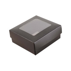 Sober-serie Box und Sichtfensterdeckel 78x82x32 mm schwarz (100er Pack)