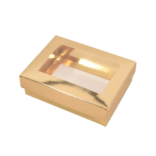 Sober-serie Box und Sichtfensterdeckel 112x82x32 mm gold (100er Pack)