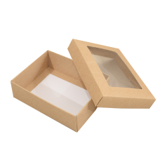 Sober-serie Box und Sichtfensterdeckel 112x82x32 mm naturbraun(100er Pack)