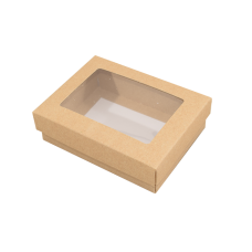 Sober-serie Box und Sichtfensterdeckel 112x82x25 mm naturbraun (100er Pack)