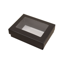 Sober-serie Box und Sichtfensterdeckel 112x82x32 mm schwarz (100er Pack)