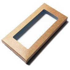 Verpackung für Schokokekse 160x80x15 mm naturbraunen großes Fenster (100er Pack)