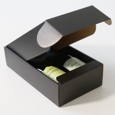 Gift box Leinen geprägt 340x180x90mm schwarz 2 Flaschen (30er Pack)