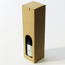 Flaschenkarton Fenster 88x88x340mm naturbraun 1 Flasche (50er Pack)