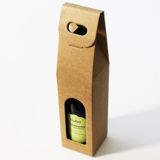 Flaschenkarton fenster 90x90x385mm naturbraun 1 Flasche (50er Pack)