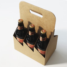 Flaschenkorb 195x130x290mm naturbraun 6 Flaschen (30er Pack)
