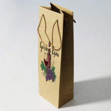 Luxuriöse Flaschentasche mit Ihrem Wunschdruck, 120 x 90 x 400 mm, Naturbraun (100er-Pack)