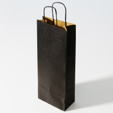 Flaschentasche mit gedrehten Griffen 150x80x395 mm schwartz (25er Pack)