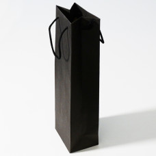 Flaschentasche Luxus mit farbigem Griff 120x90x400mm schwarz (25er Pack)