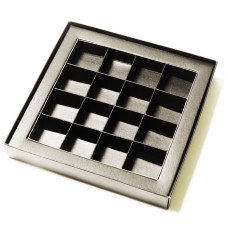 Einlage mit Rahmen 160x160x19 mm schwarz (100er-Pack)