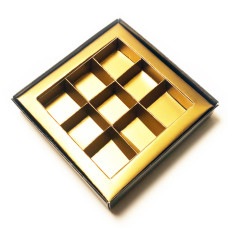 Probe: Einlage mit Rahmen 125x125x19 mm gold 