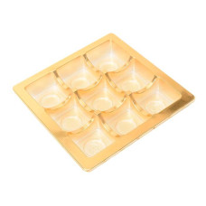 Einlage 125x125x20 mm 9 pr gold (100er Pack)