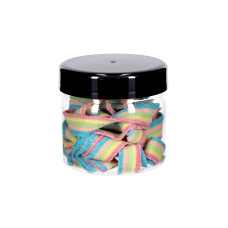 Rundes Kunststoffgefäß mit schwarzem Deckel, Ø83x70 mm, 300ml, 12er-Packung