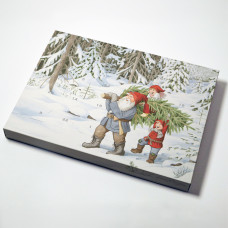 Adventskalender Santa und Weihnachtsbaum 365x260x35 mm (25 Stk. Packung)