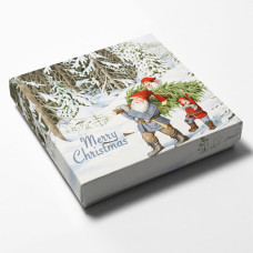 Box mit Deckel Weihnachten 1 125x125x25 mm (100er Pack)