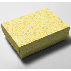 Box mit Deckel Ostermotiv Federn, 112x82x32/20 mm (100er Pack)