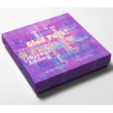 Box mit Deckel "Frohe Ostern" Graffiti, 125x125x25 / 20 mm (100er Pack)
