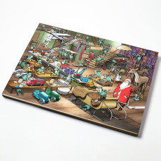 Adventskalender Werkstatt des Weihnachtsmanns 420x310x26 mm (25 Stk. Packung)