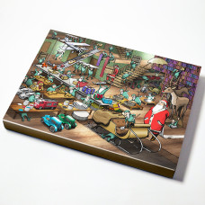 Adventskalender Werkstatt des Weihnachtsmanns 365x260x35 mm (25 Stk. Packung)