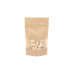 Doypack Standup Zip-Beutel Mit Fenster Natürliches Braun 110x65x185 mm 100er-Pack
